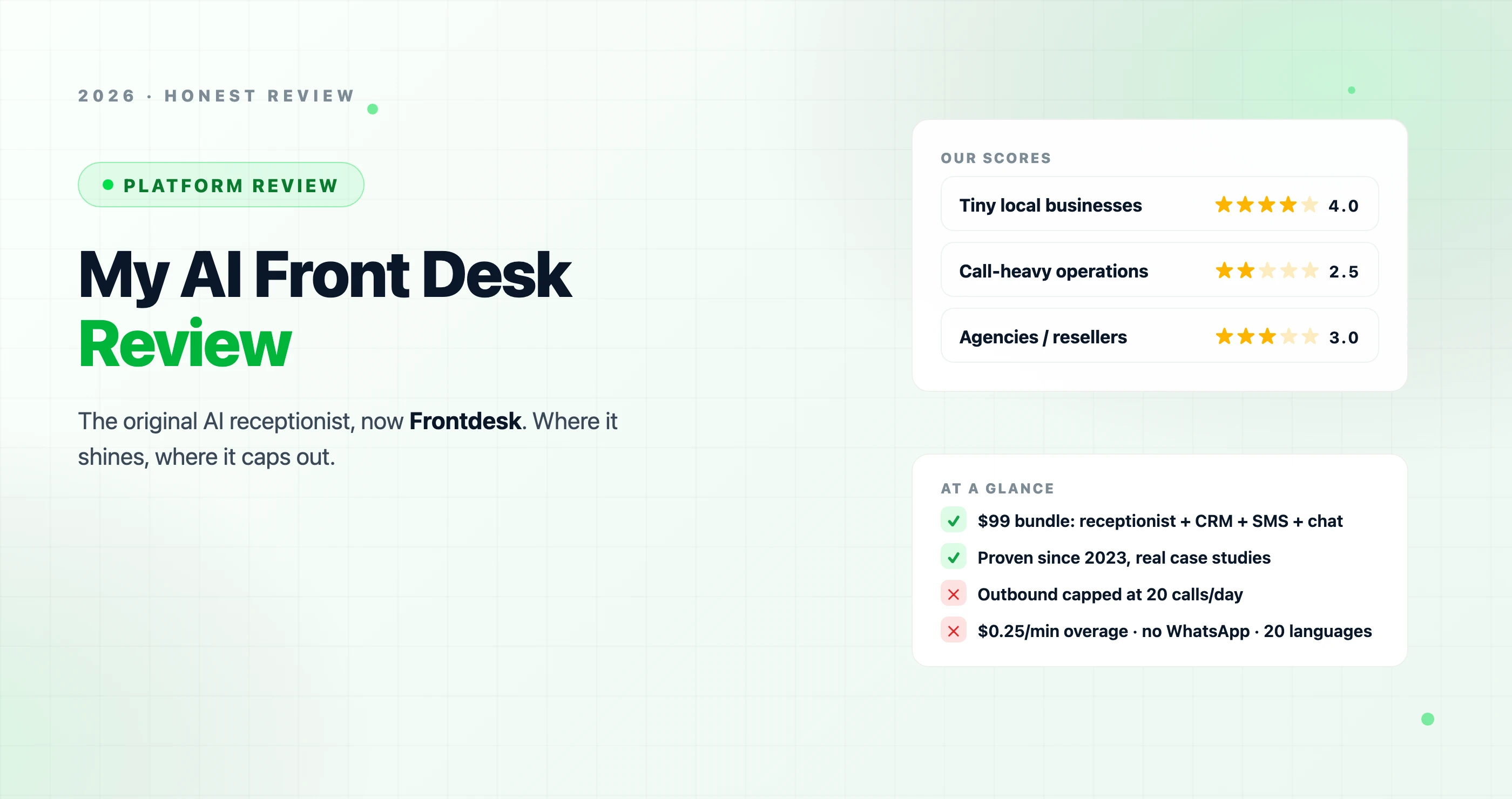 My AI Front Desk Review (2026): Honest Look at Frontdesk's AI Receptionist